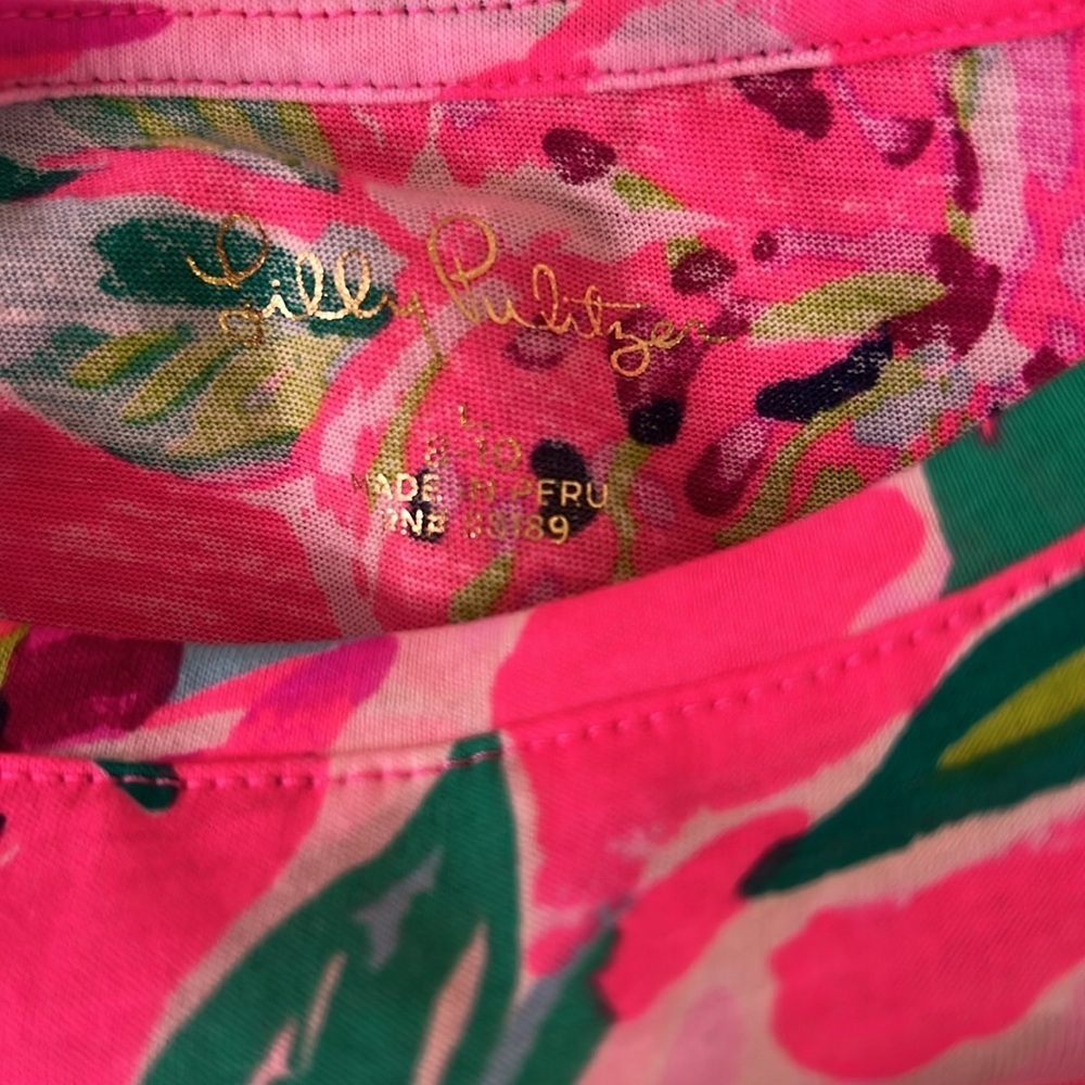 Lilly Pulitzer Mini Finn top L & XL cockatoo pink paws for a cause NWT - Picture 6 of 7
